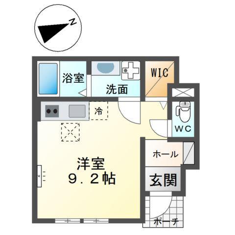 グランコート(ワンルーム/1階)の間取り写真
