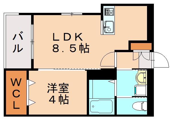 ROBOT HOME 井尻IV(1LDK/1階)の間取り写真