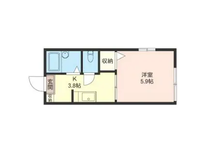 FRAGRANCE RAIRA(1K/1階)の間取り写真
