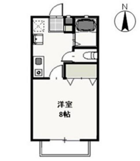ライフベルクA(1K/2階)の間取り写真
