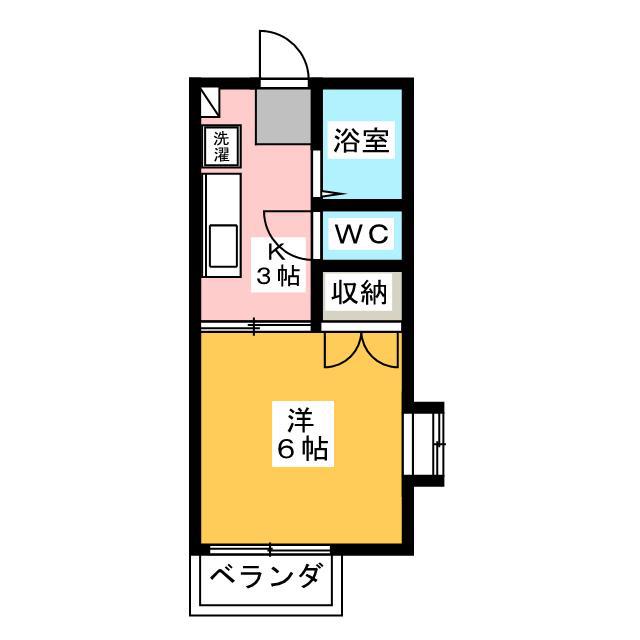 アビタシオン生田第1(1K/1階)の間取り写真