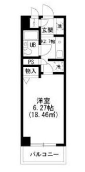 J-フラッツ錦糸町(1K/7階)の間取り写真
