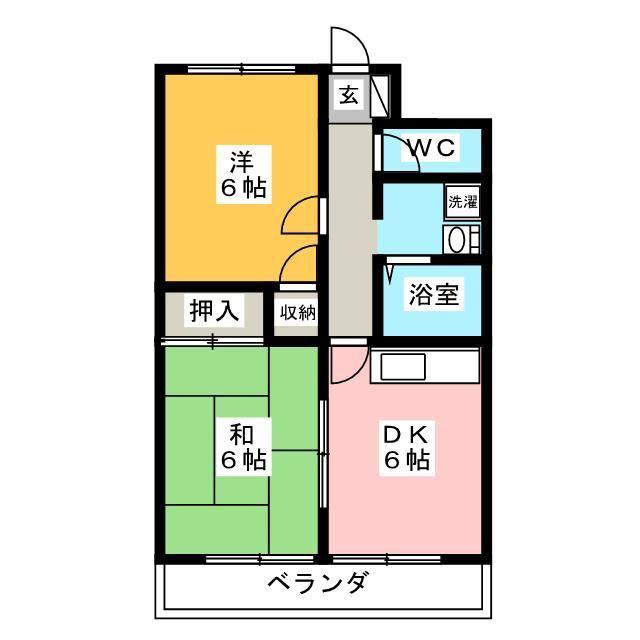 コーポ桂川(2DK/1階)の間取り写真