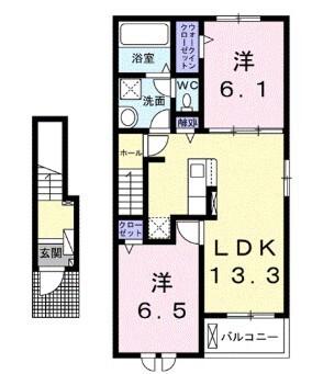 ニューライズT A(2LDK/2階)の間取り写真