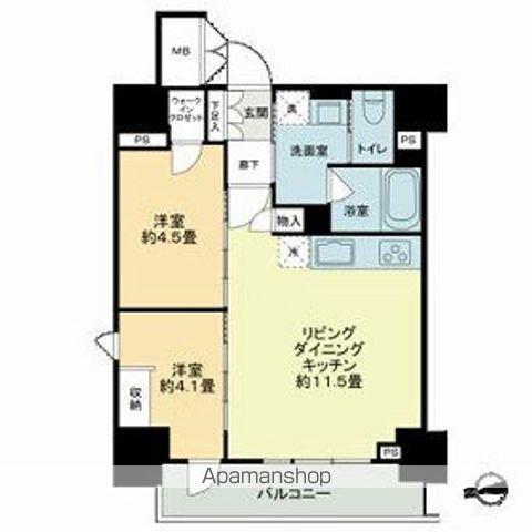 ザ・ライオンズフォーシア鶴見(2LDK/10階)の間取り写真