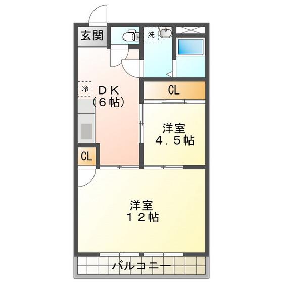 日永久志本ビル(2DK/2階)の間取り写真