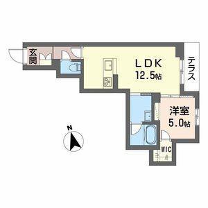 アンティーム(1LDK/1階)の間取り写真