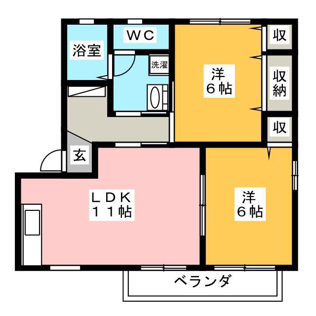 VIVID-39(2LDK/2階)の間取り写真