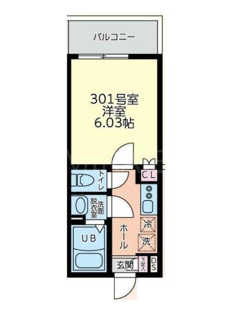 フルセイル中山II(1K/3階)の間取り写真