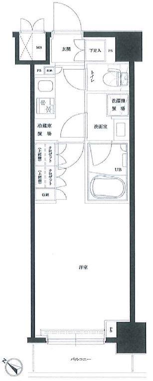 ルーブル住吉弐番館(1K/10階)の間取り写真