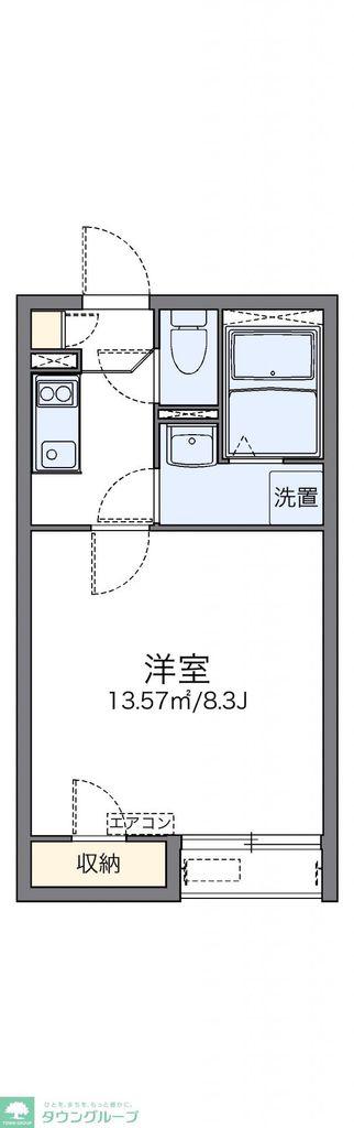 レオネクストライフ上沢(1K/2階)の間取り写真