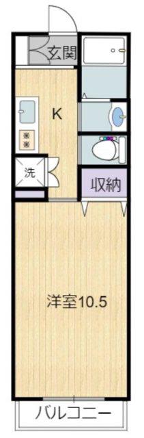 バレンシア(1K/1階)の間取り写真