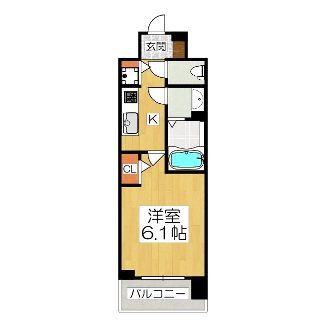 ベラジオレガシー葛野大路八条(1K/9階)の間取り写真