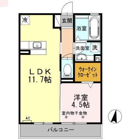 エスタシオ(1LDK/2階)の間取り写真
