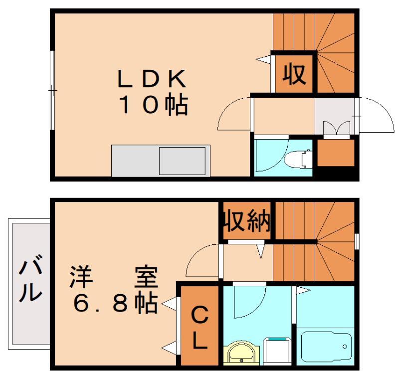 リースランド富士見II A(1LDK/1階)の間取り写真