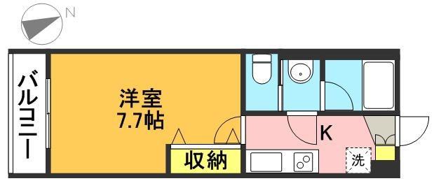 PAPAN(1K/1階)の間取り写真