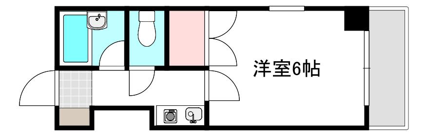 ウエストウッドII(1K/5階)の間取り写真