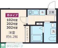 ERFOLG新座(1K/2階)の間取り写真