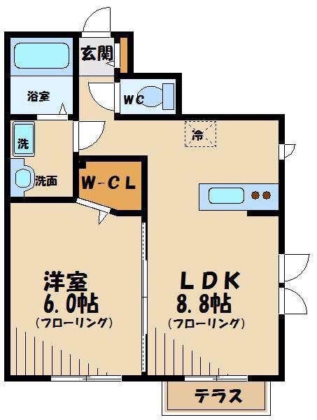 エトワールコウゲン アン(1LDK/1階)の間取り写真