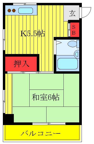 芙蓉ビル(1K/3階)の間取り写真