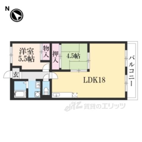 アミティエ草津(2LDK/3階)の間取り写真