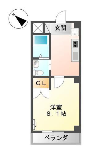 清田ビル(1K/2階)の間取り写真