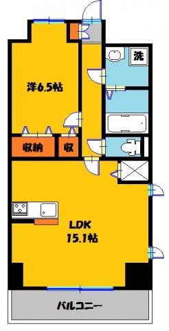 フォルテ(1LDK/9階)の間取り写真