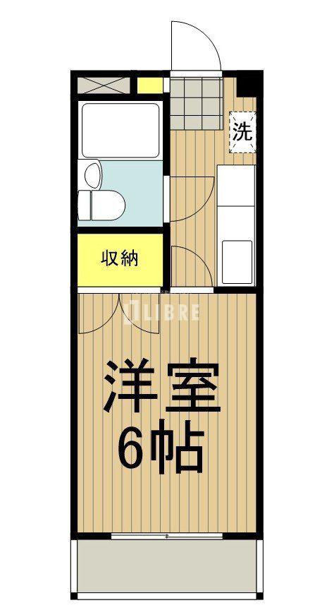 サンライト国立(1K/2階)の間取り写真