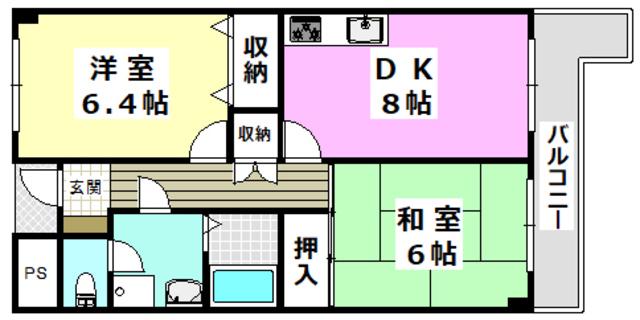 パストラル千里丘(2DK/1階)の間取り写真