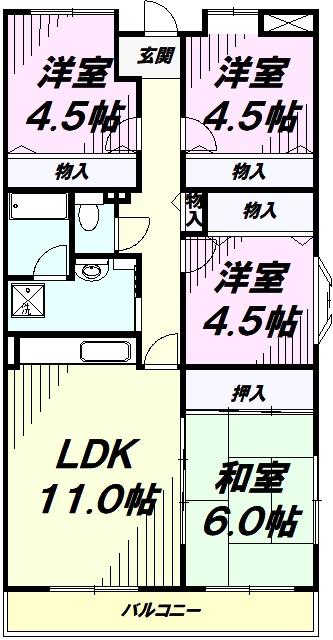 キアリア・ヒルズ(4LDK/2階)の間取り写真