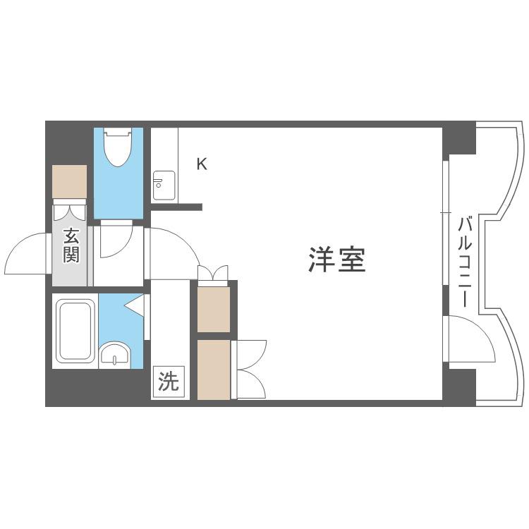 札幌ビオス館(1DK/7階)の間取り写真