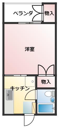 ユートピアサフラワ(1K/1階)の間取り写真