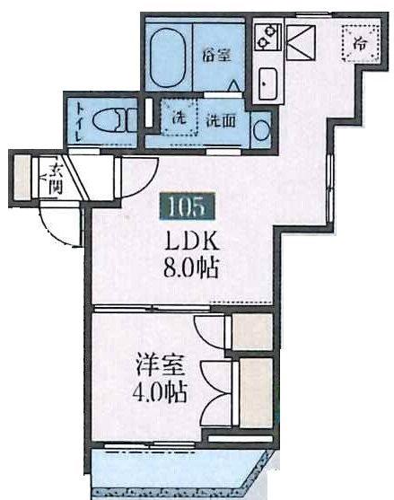 DELPHINIUM千庵(1LDK/1階)の間取り写真