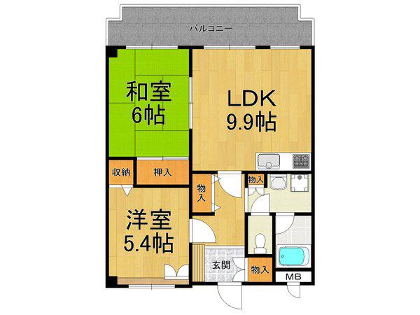 フォーシーズンⅠ(2LDK/3階)の間取り写真