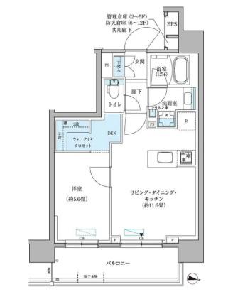 パークアクシス新大橋(1LDK/11階)の間取り写真