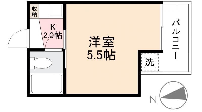 近江ハイツ(1K/1階)の間取り写真