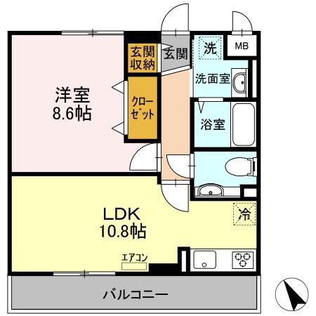 ロイヤルパレス市川(1LDK/1階)の間取り写真