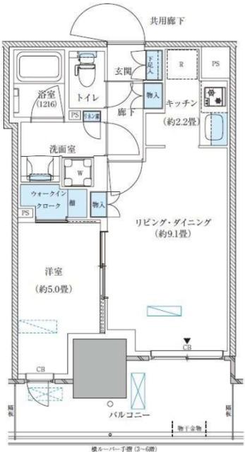 パークアクシス西大島コンフォートスクエア(1LDK/9階)の間取り写真