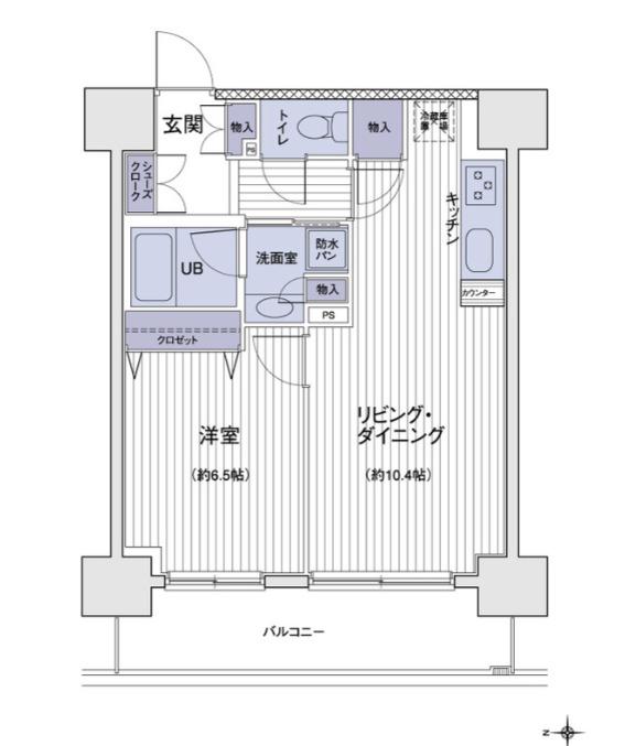 エスティメゾン大島(1LDK/12階)の間取り写真