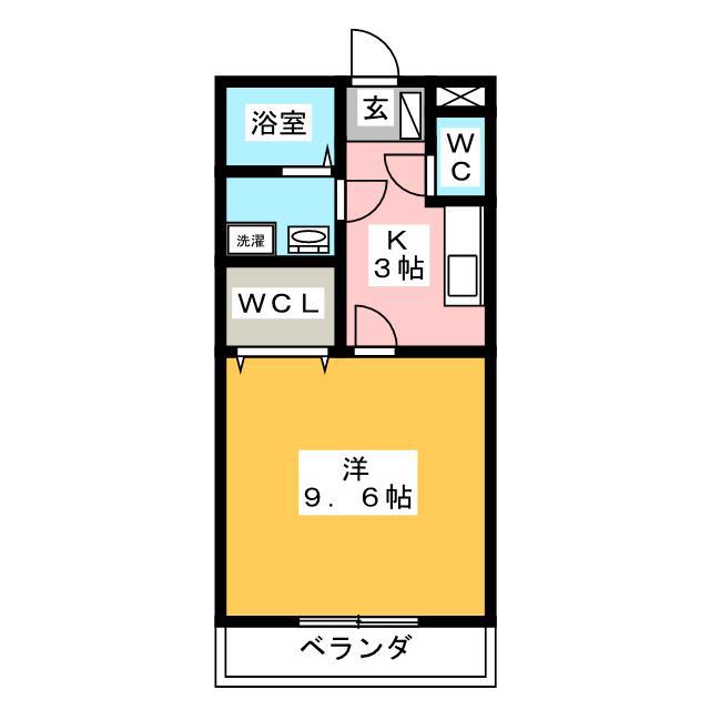 エスポワール(1K/1階)の間取り写真