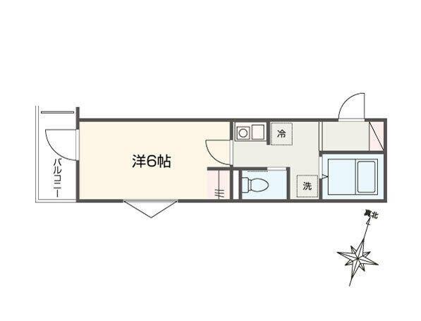 MELLAS西川口IV(1K/3階)の間取り写真