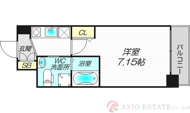 URBAN FLATS江坂(1K/9階)の間取り写真