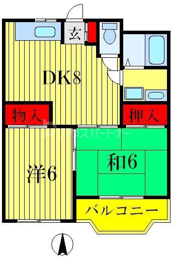 メゾンプリマベラI(2DK/3階)の間取り写真