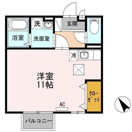 セジュールコスモ(ワンルーム/1階)の間取り写真