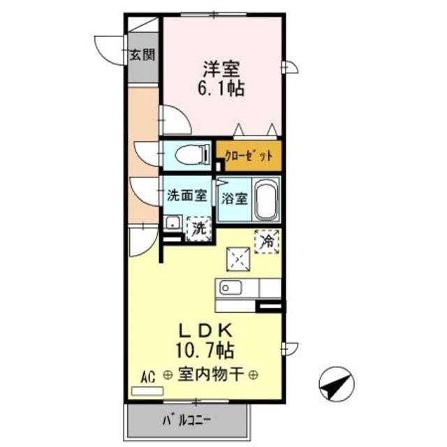 シュテルンビルト-A-B(1LDK/1階)の間取り写真