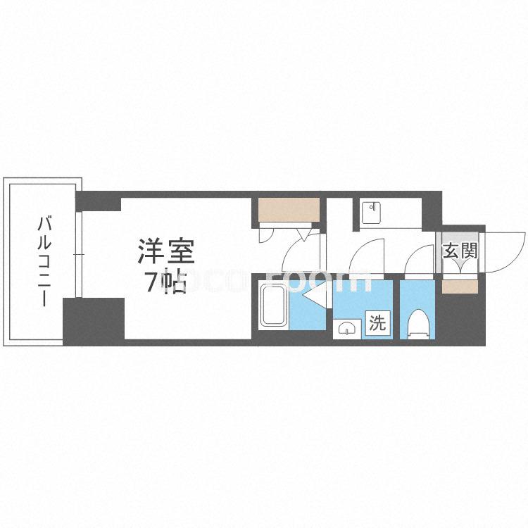 S-RESIDENCE堺筋本町DEUX(1K/2階)の間取り写真