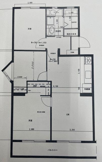 RAY霧ヶ丘桜マンション(3LDK/2階)の間取り写真