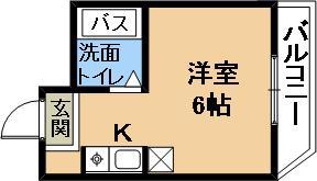 ソレイユヤマダ(ワンルーム/2階)の間取り写真