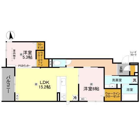 LE COEUR北島(2LDK/3階)の間取り写真