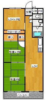 グランコート21(3LDK/5階)の間取り写真